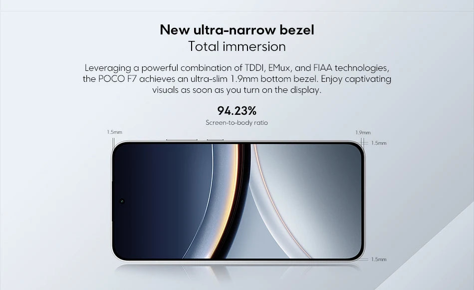 Newest POCO F7 Smartphone 256GB 512GB Snapdragon® 8s Gen 4 6.83" 1.5K AMOLED Display 6500mAh 50MP Main Camera With OlS lP68 NFC