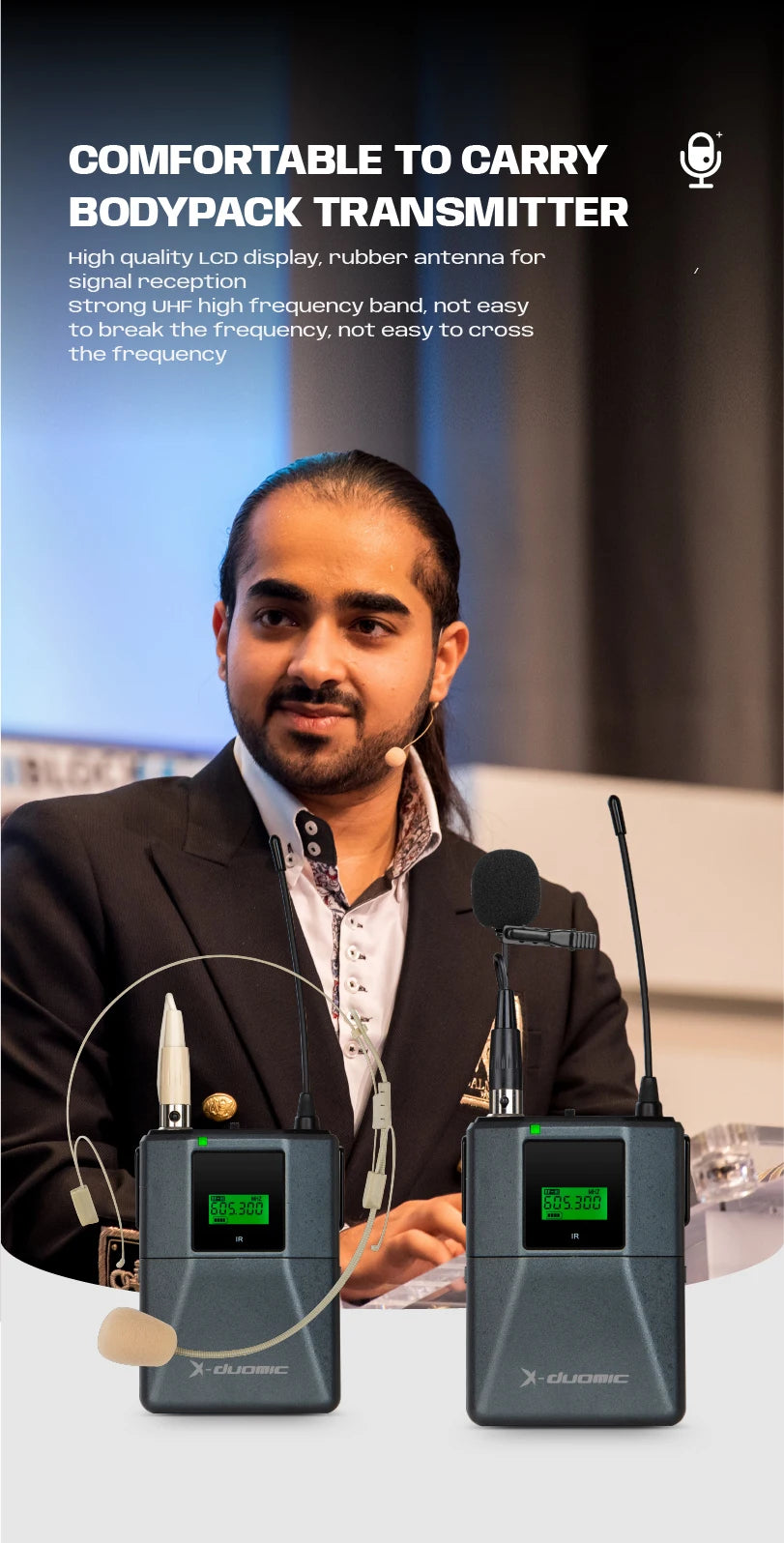 X-DUOMIC M300PRO true diversity one to four wireless microphone professional stage performance balanced reverb anti-howling