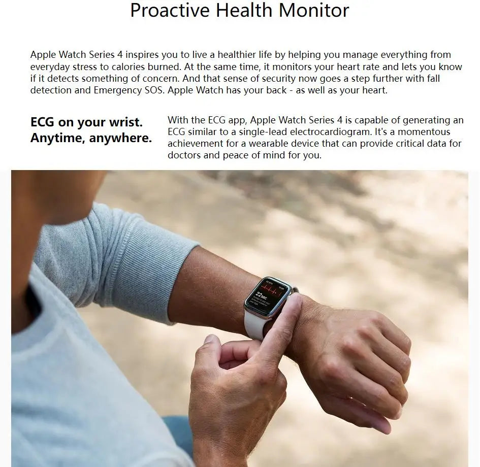 100% Original Apple Watch Series 4 Smartwatch 40MM/44MM GPS Aluminum with Sport Band