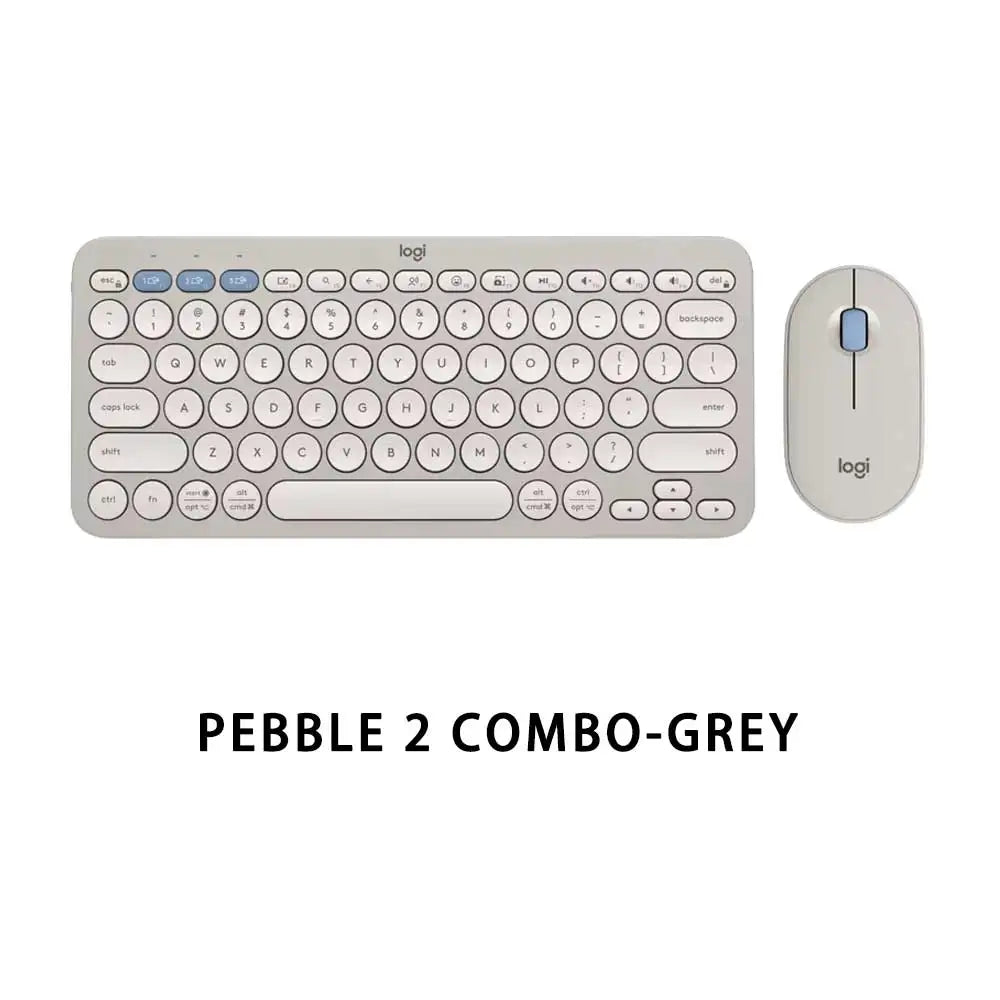 Logitech PEBBLE 2 COMBO Wireless Keyboard Mouse Combos Set Home Office Quiet Mouse Keyboard For Windows Pad Android IOS