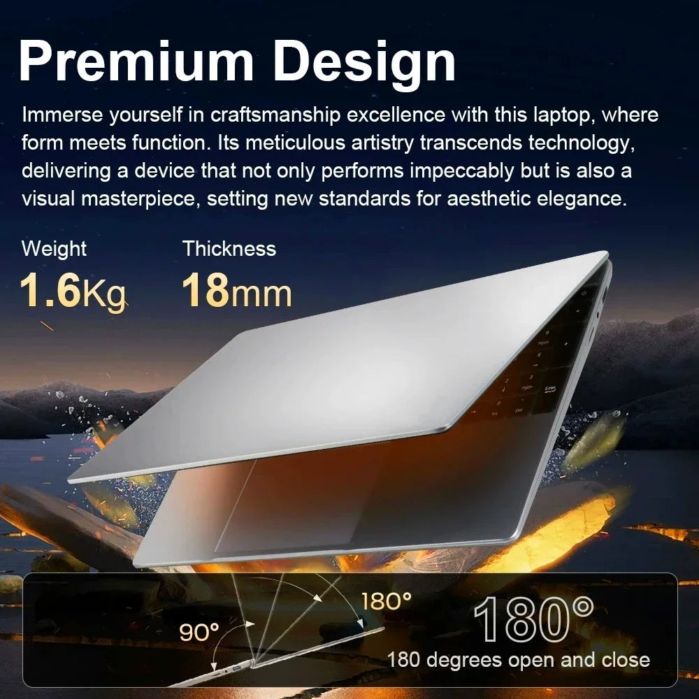 N5095 15.6" Laptop, Up to 32GB RAM 2TB Windows 10/11 Pro, Black backlit English Russian keyboard Portable Notebook