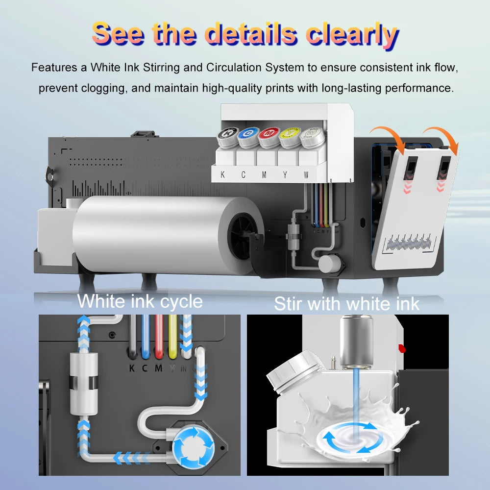 A3 DTF Printer with Powder Shaker 13Inch Direct to Film Printer for Epson XP600 T-Shirt Printing Machine DTF Printer for Clothes