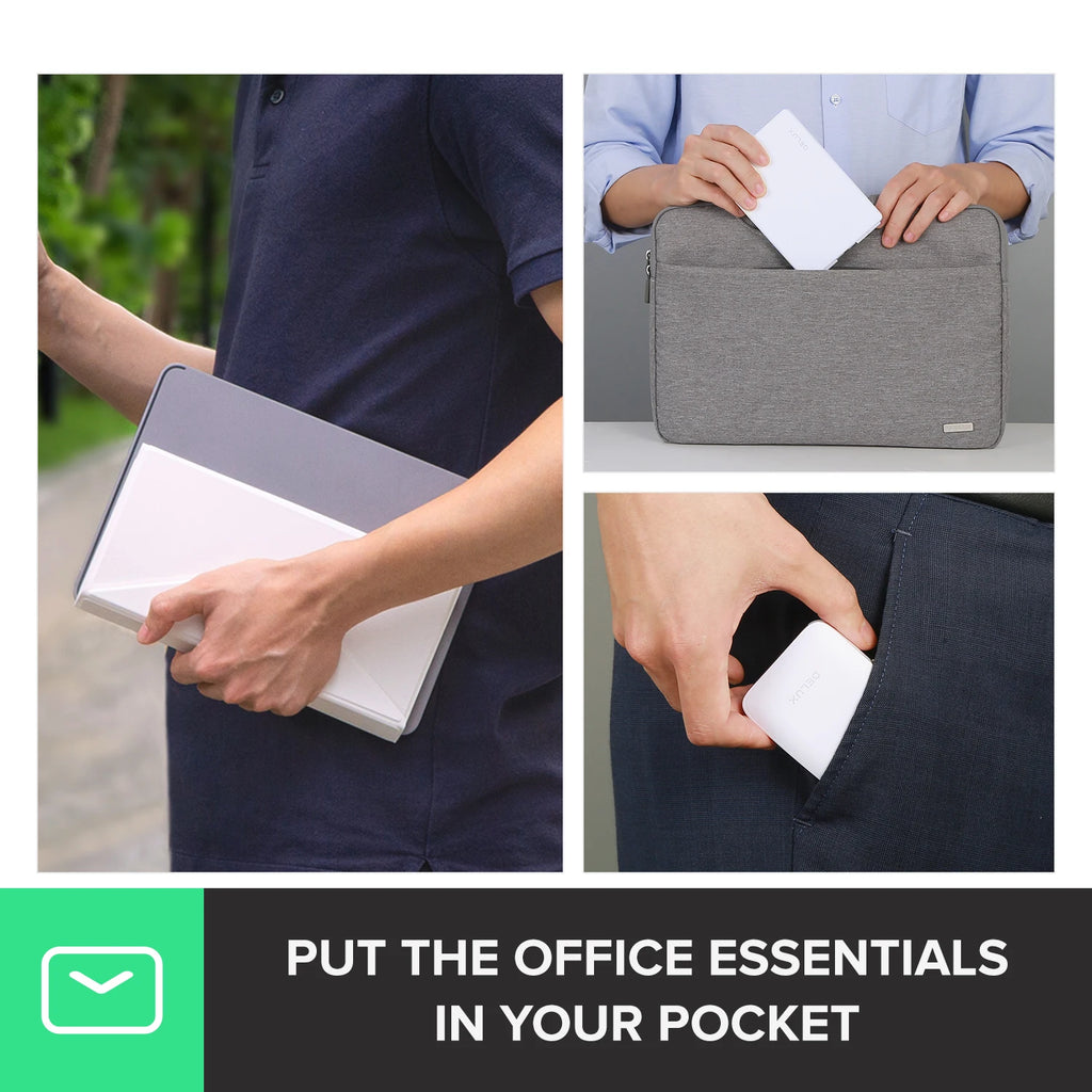 Delux Folding Keyboard Mouse Set Multi Function Ultra Slim Portable Bluetooth Silent Combo Multi-Device for PC Laptop Tablet