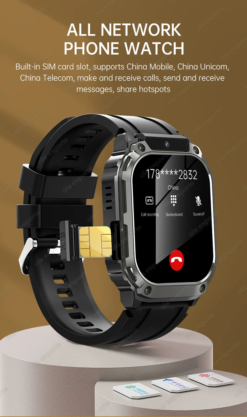 New GPS 5G SIM Card Smartwatch Men Women Video Calls 2/16GB Memory GPS WiFi Tiktok APP Waterproof Smart Watch For Android Pk Pgd