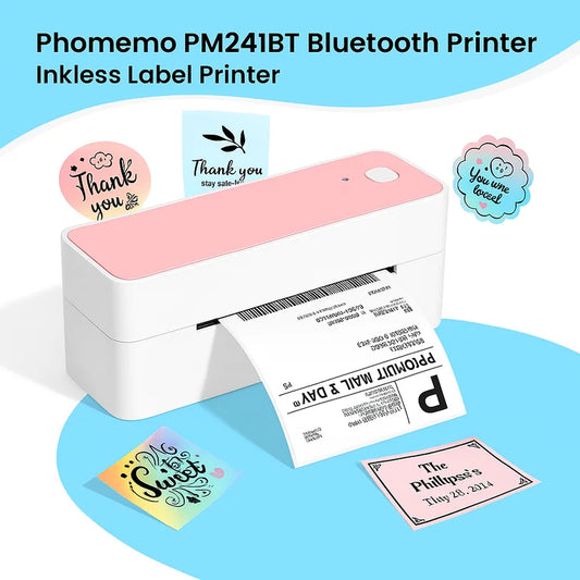 【Droshipping】Phomemo PM-241-BT Shipping Label Printer 4X6 Wireless Shipping Labels Printer for Small Business