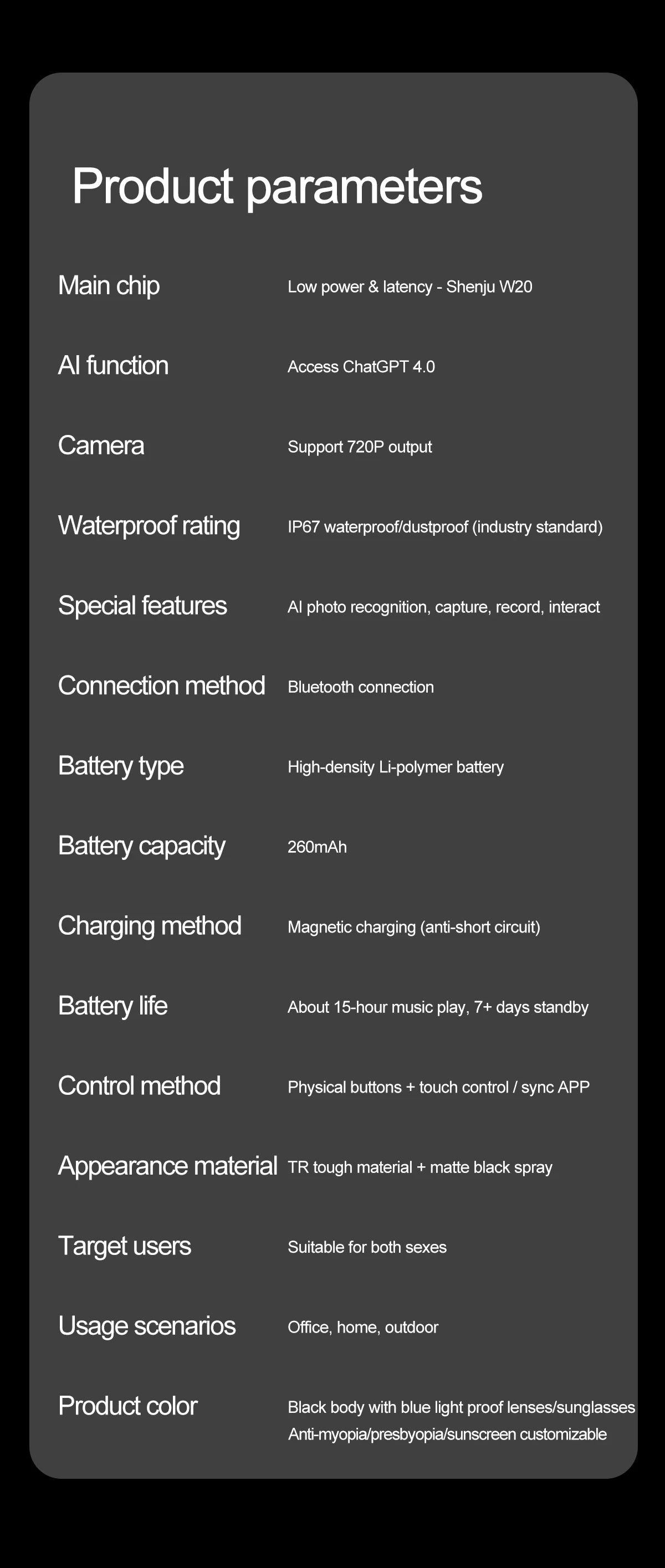 LIGE Smart Glasses 100W Pixel Camera Smart Glasses Camera Bluetooth Call Music Sunglasses AI Voice Assistant Video Sound Record