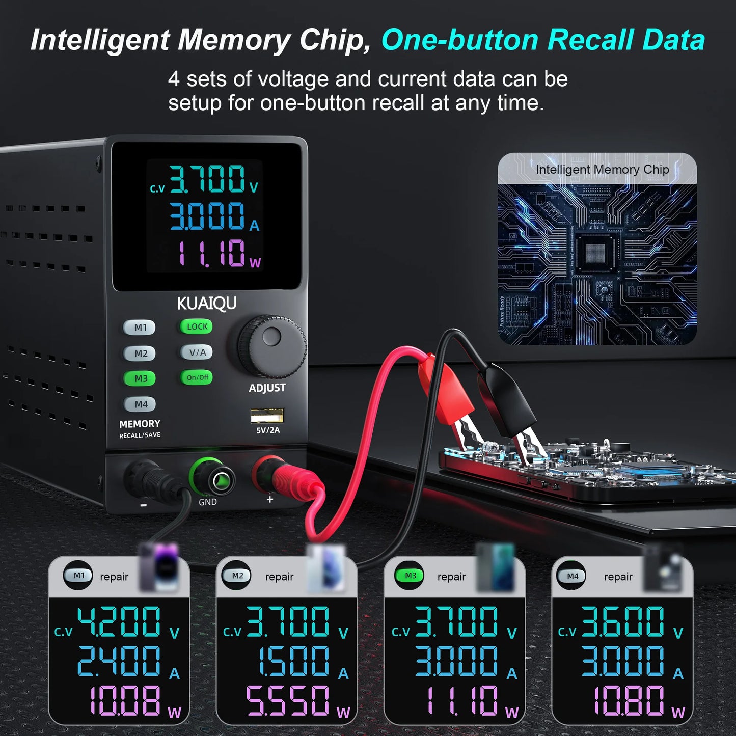 30V10A Programmable DC Power Supply Adjustable Bench Power Supply,M1-M4 Storage, Fast Output, Preset Voltage Current,60V 120V