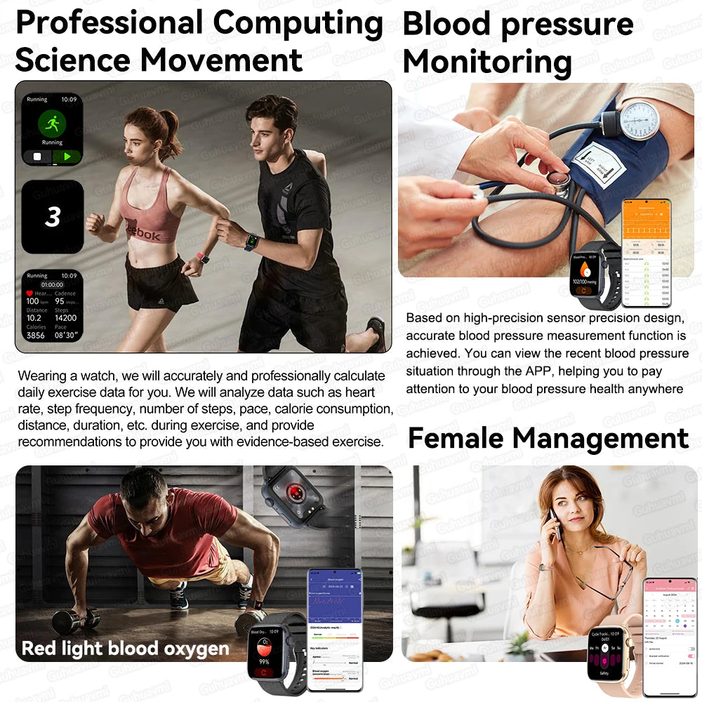 2025 New For Xiaomi Women AI Smart Diagnosis Smart Watch HRV+PPG Blood Pressure Blood oxygen Health monitor IP68 NFC Smartwatchs