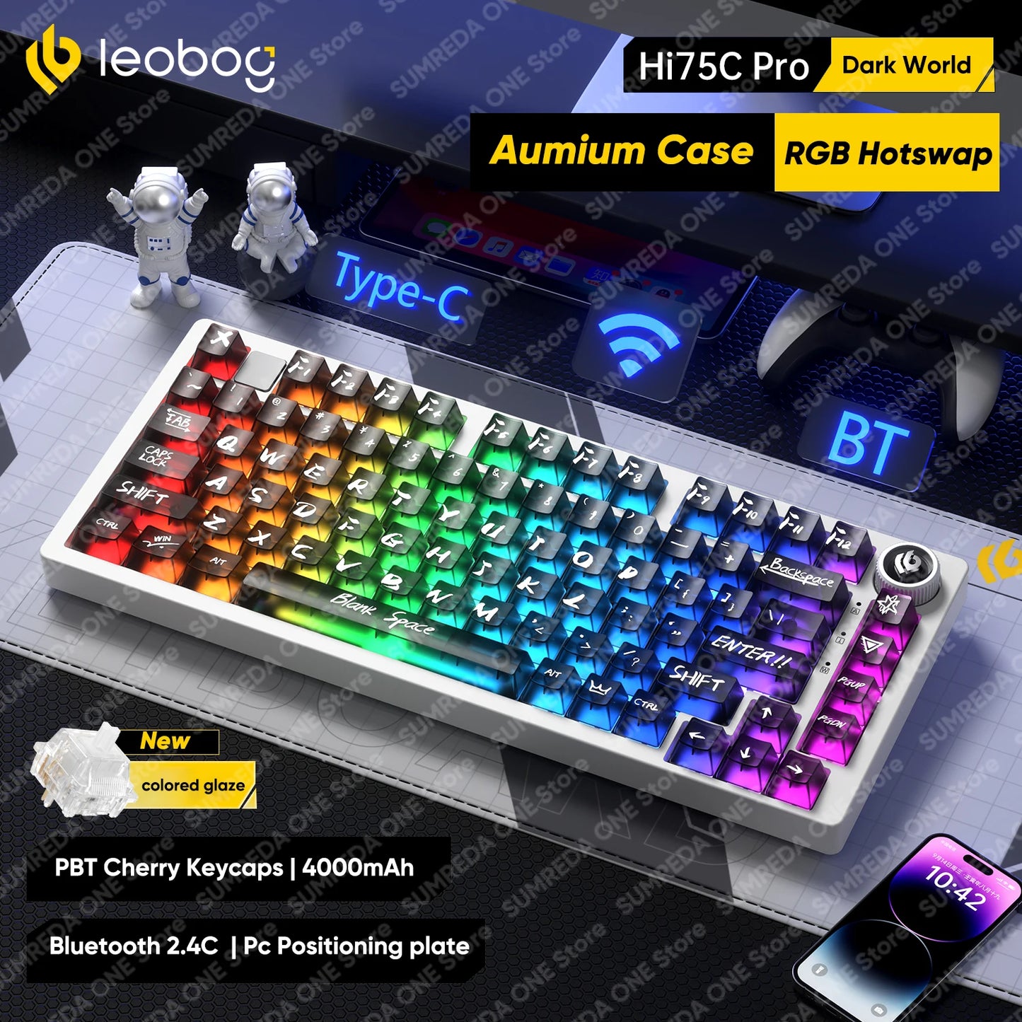 Leobog Hi75C Gaming Aluminum Wireless Mechanical Keyboard Kit Hi75 Hi75C Pro 81Keys Bluetooth 2.4G Wired  Hotswap Gamer Keyboard