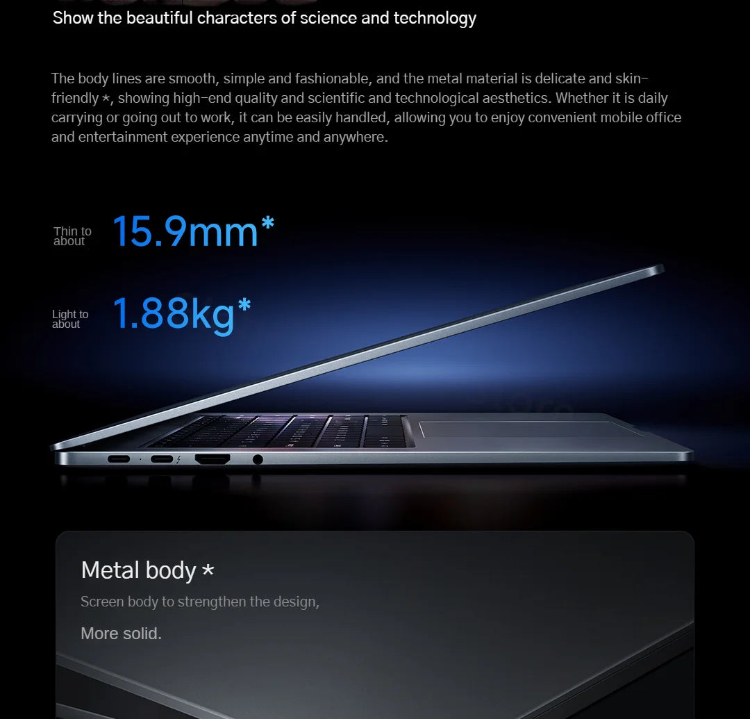 2025 Xiaomi Redmi Book Pro 16 Laptop Intel Core Ultra 7 255H/Ultra 5 225H 32G DDR5+ 1T SSD 3.1K 165Hz Office Ultrabook Notebook