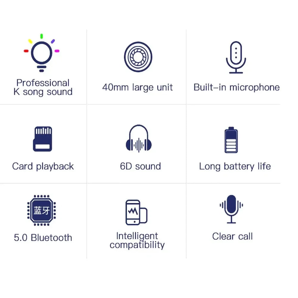 XIAOMI Bluetooth Headset Wireless Headphones Foldable HiFi Stereo Earphone With Mic Support SD Card FM For Xiaomi Iphone