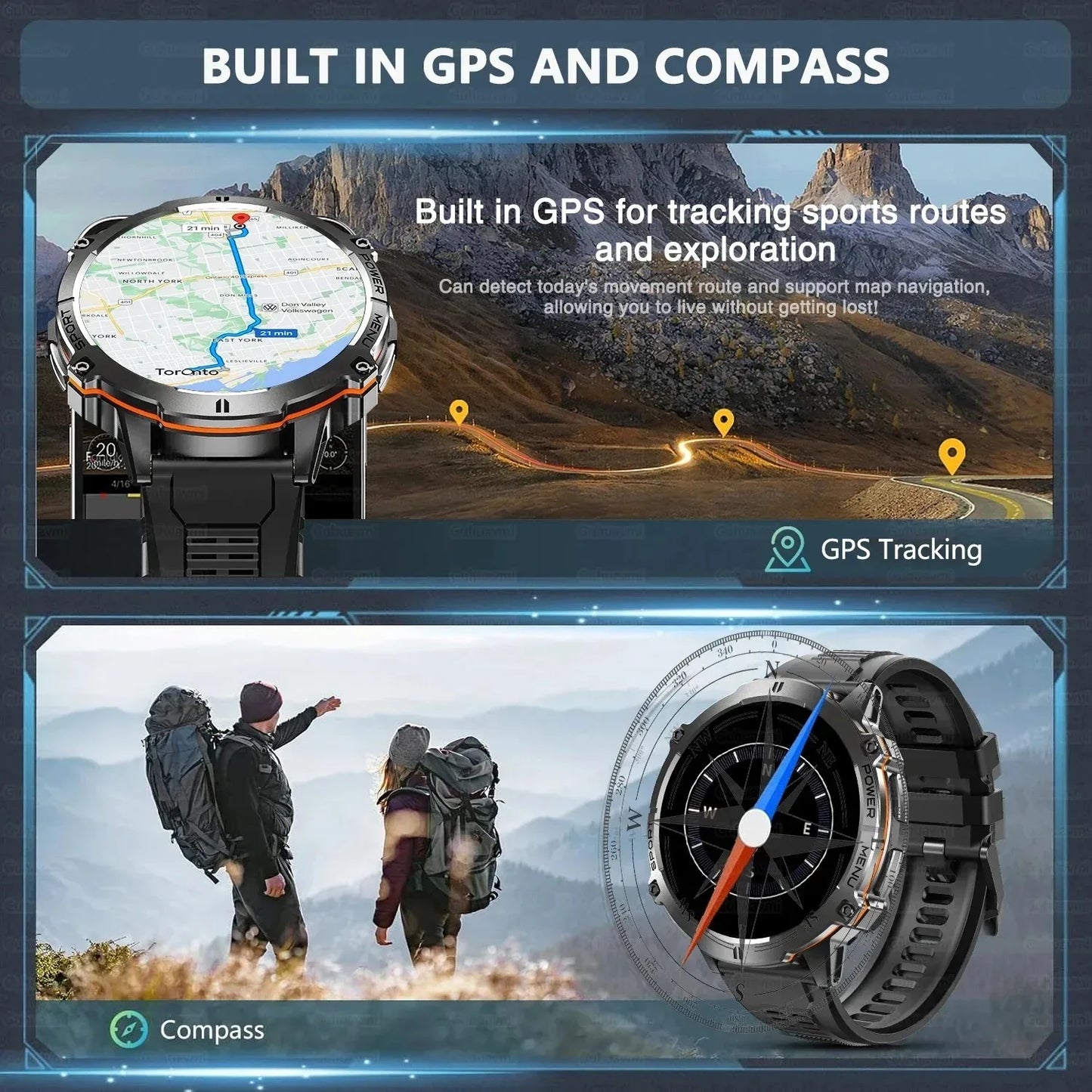 Xiaomi 2026 battery AMOLED screen Outdoor sports smartwatch men's watch compass 10ATM waterproof Bluetooth call smartwatch