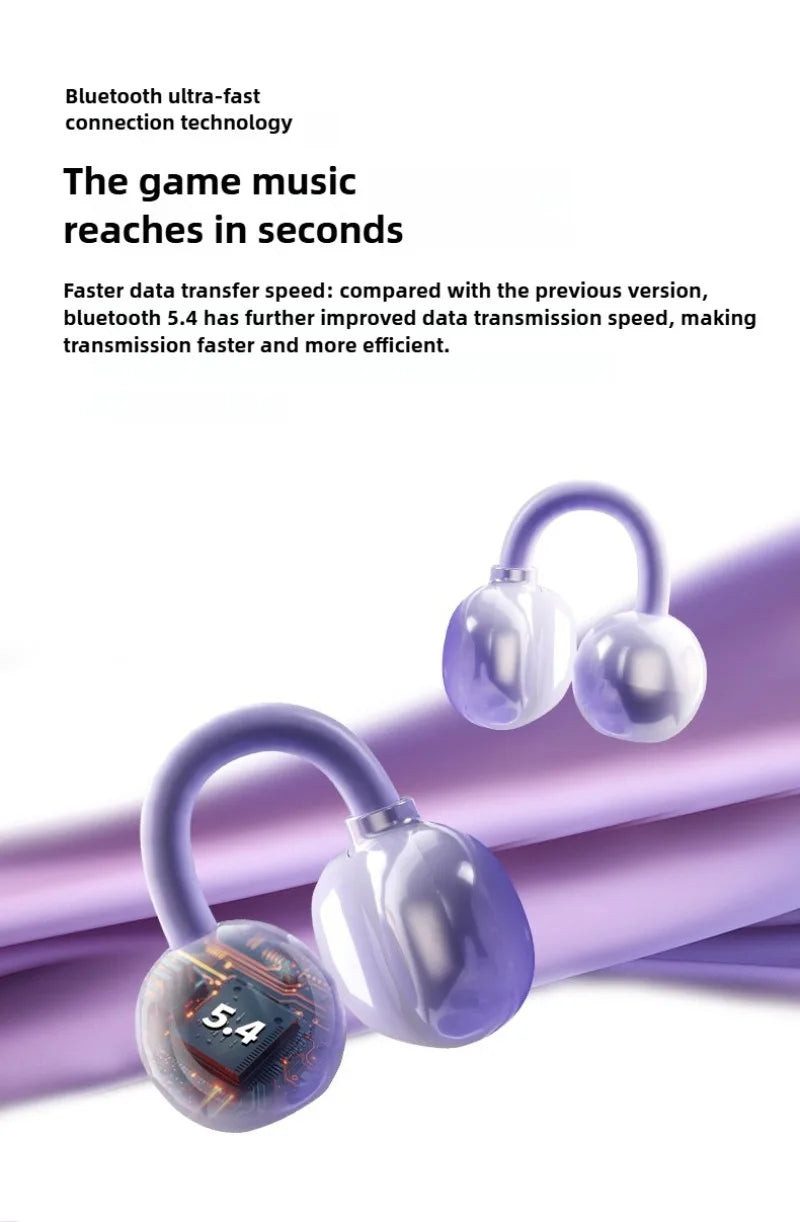 Open Ear Wireless Earphones 144 language Real Time Translator Ear Clip Earbuds Bluetooth Clip On OWS Sports Headphones HD Call
