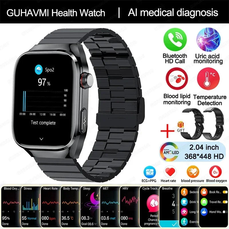 Xiaomi Blood Pressure Uric Acid Body Fat Smartwatch Micro Physical Examination Organ Health Watches Bluetooth Call Smart Watch