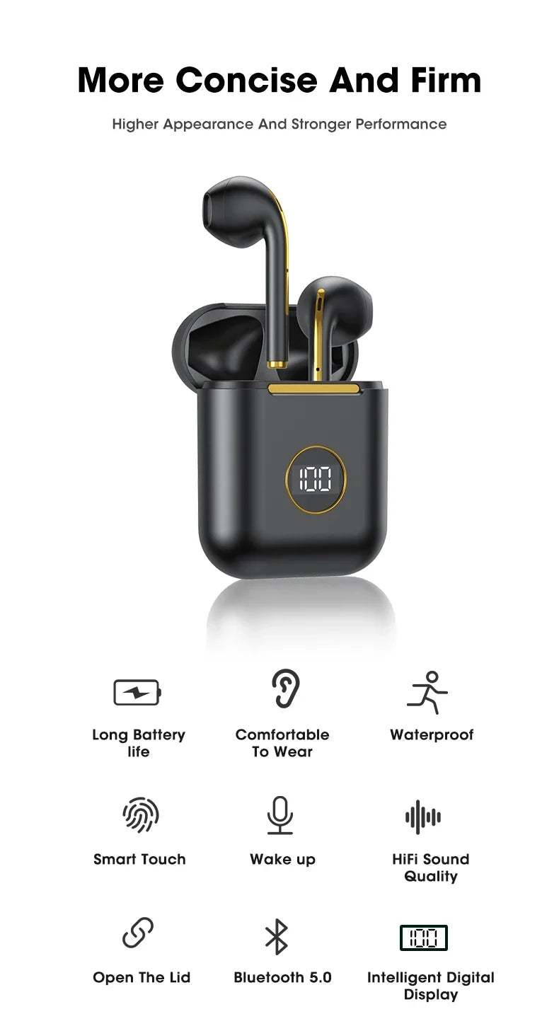 j18 NEW Upgrade Bluetooth 5.1 Earphone Wireless Headphone Stereo Earbuds Headset With Charging Box Microphone For xiaomi iphone