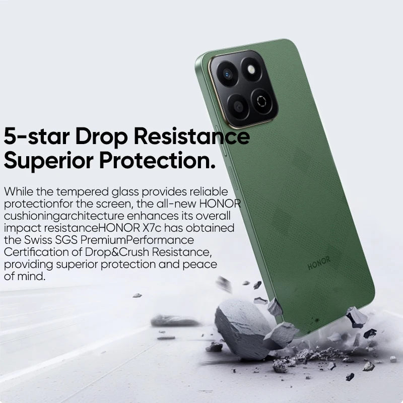 2024 New HONOR X7c 4G Global Version Snapdragon 685 6.77" 120Hz IPS LCD Display 108MP Dual Camera 6000mAh Long Battery IP64