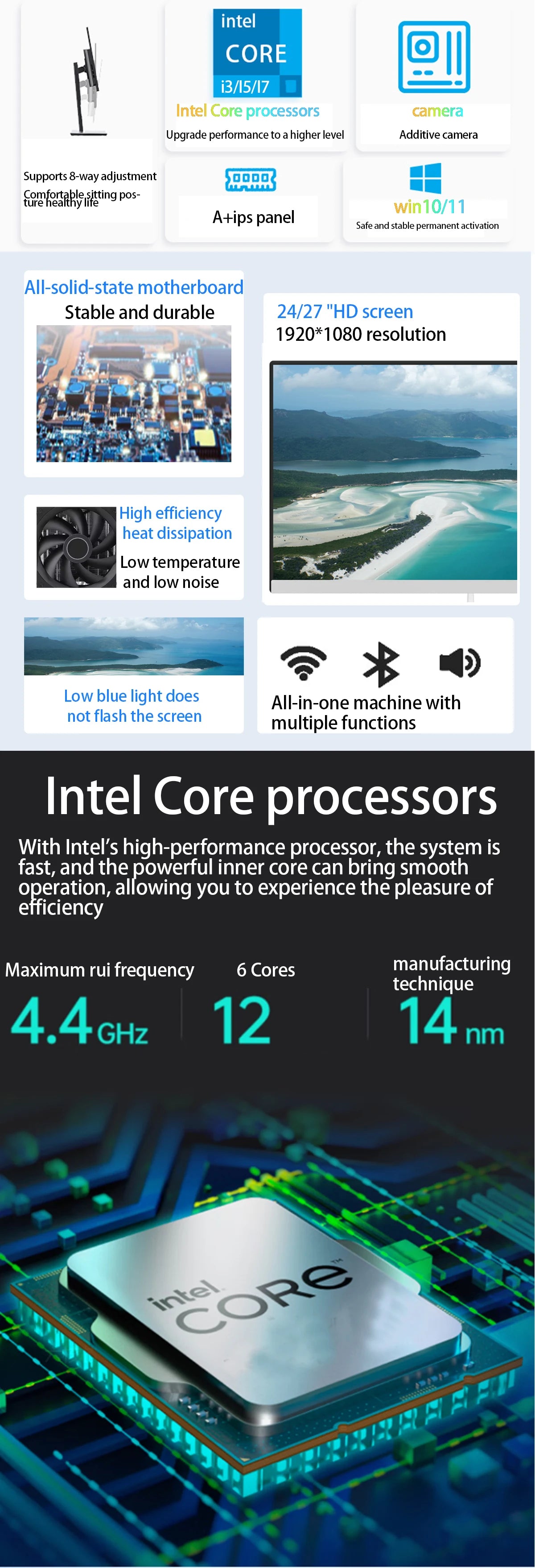 New Generation Processor I3 I5 I7 Computer Full Set Gaming Setup Used Desktop Pc 8th Gen Computer Occasion All In One Pc In Low