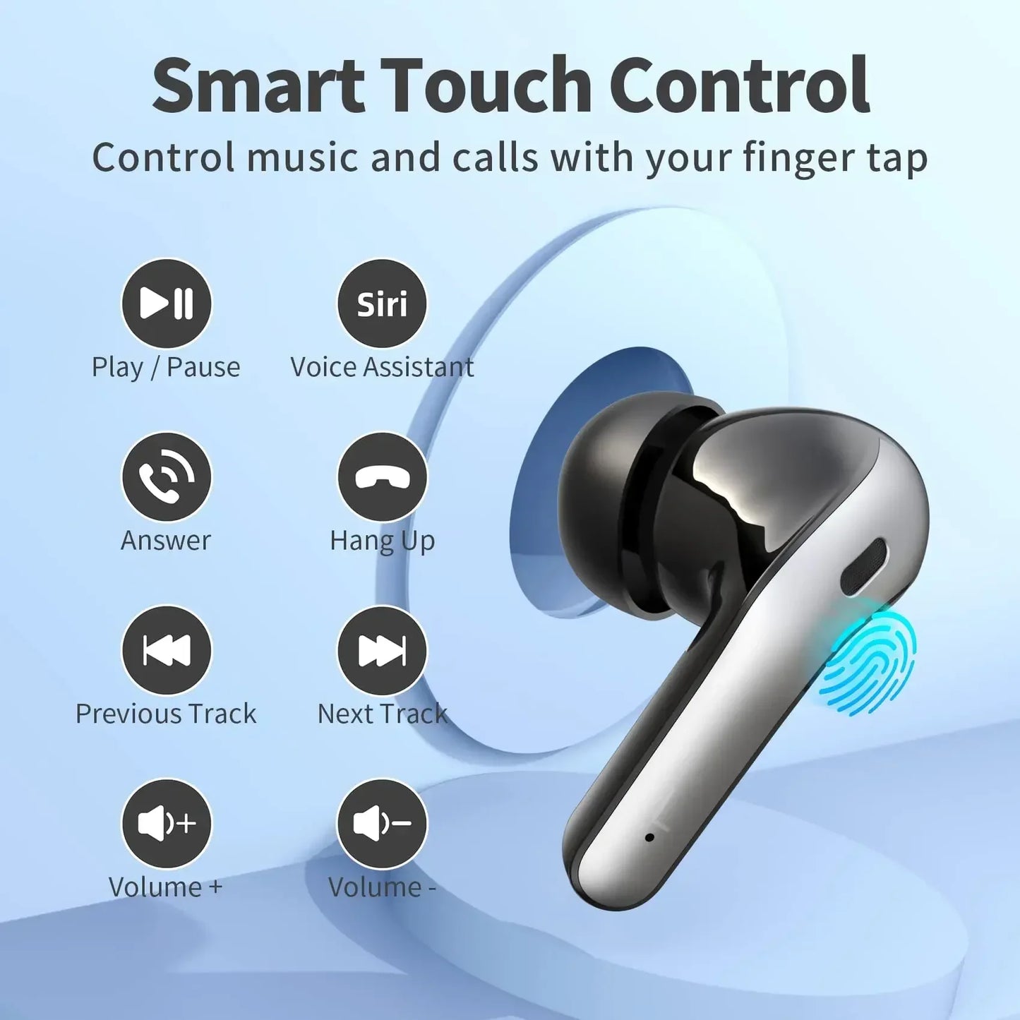 TWS LED Display Wireless Earbuds 50H Playback Mic Sport In Ear Buds Bluetooth Earphone For Smart Phone Laptop Computer