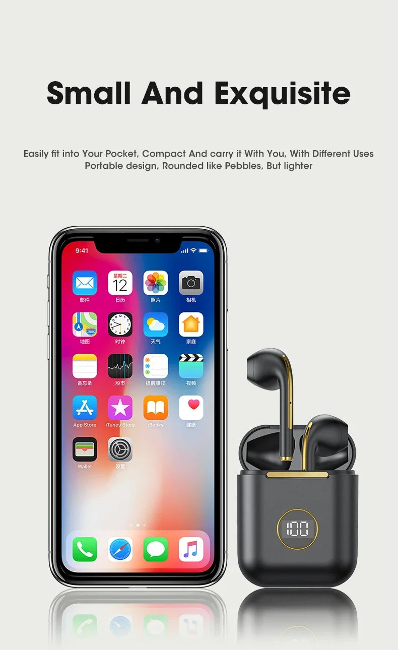 j18 NEW Upgrade Bluetooth 5.1 Earphone Wireless Headphone Stereo Earbuds Headset With Charging Box Microphone For xiaomi iphone