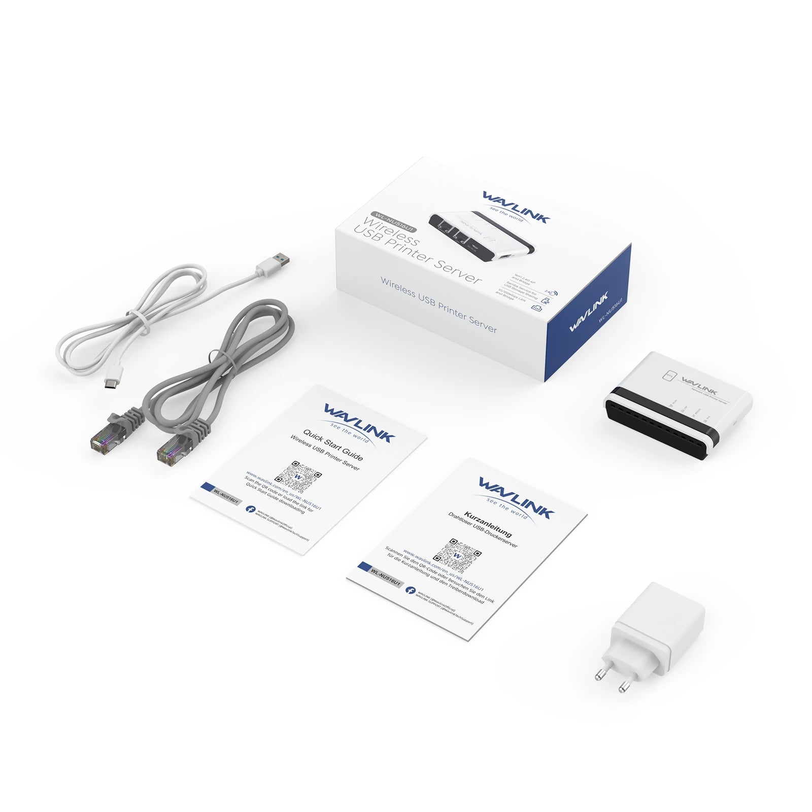 WAVLINK USB2.0 Wireless Printer Server With 10/100Mbps LAN/Bridge WiFi Support Wired/Wireless/Standalone Modes For Windows/Mac