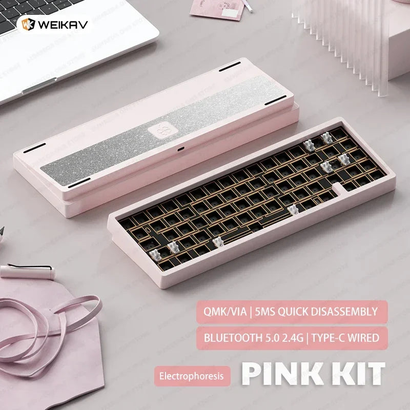 Sugar65 V2 Lucky65 V2 Aluminum Alloy Mechanical Keyboard 3-Mode Customization 2.4g Bluetooth Hotswap Gasket RGB Gaming Keyboard