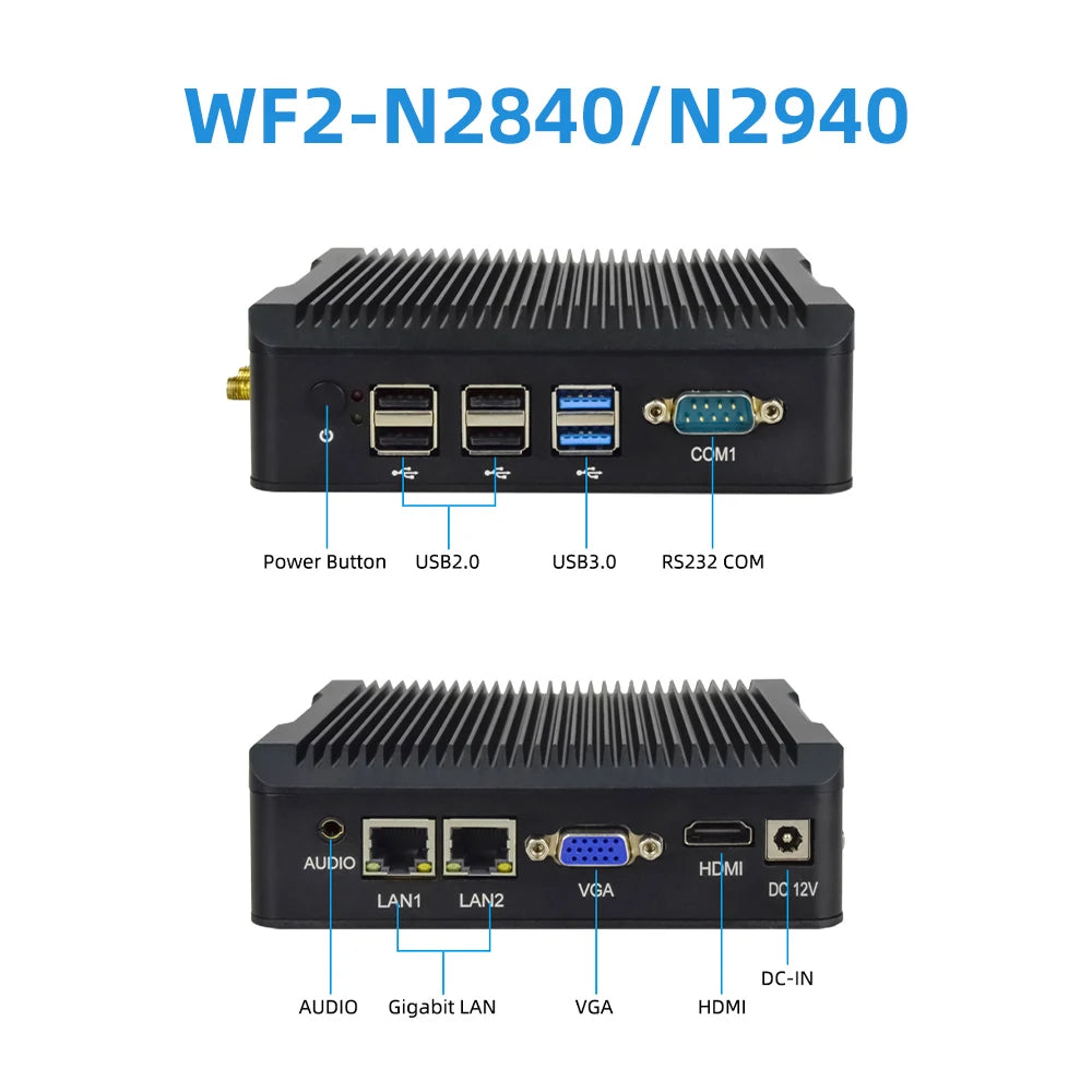 Firewall Industrial Computer Mini pc Fanless Intel Celeron J4125 N5095 4x 2.5G Router LAN NVMe pfsense Firewall Gaming Mini PC