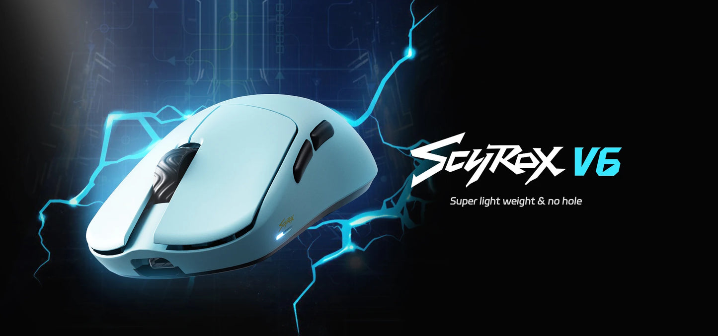 SCYROX V6 Gaming Mouse, Pixart 3950, Omoron Switches, Web Based Software, 8K Dongle Included