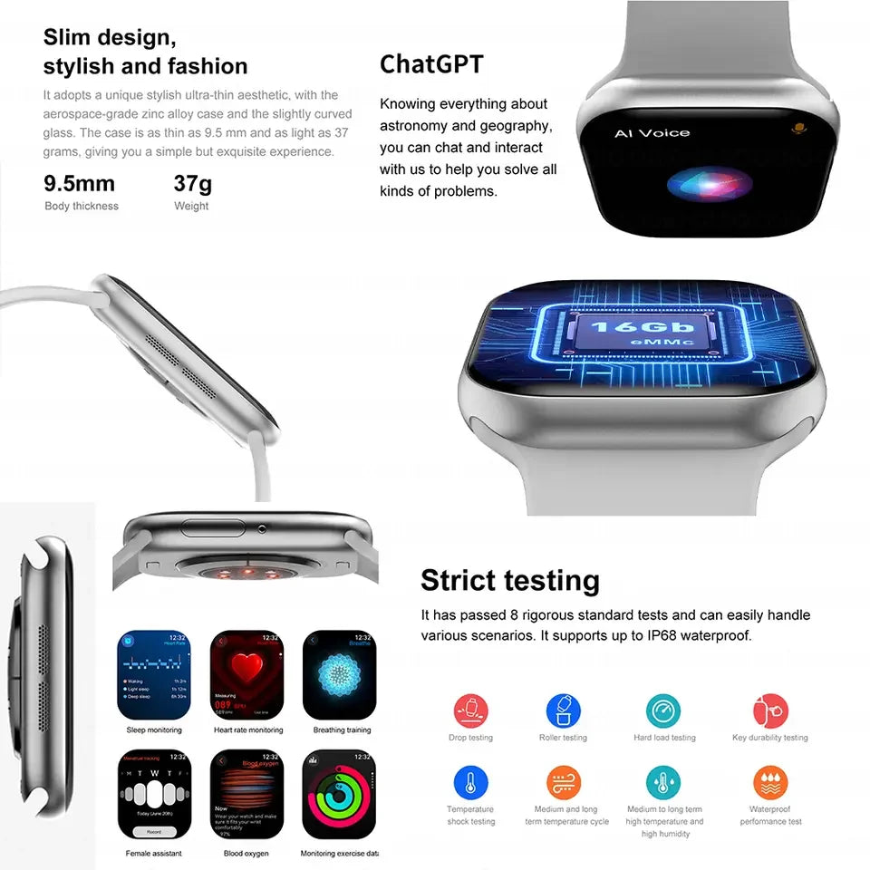 New 2025 Original For Apple Watch 10 Smart Watch x Men Body Temperature Bluetooth Call NFC GPS Sports Women SmartWatch for Apple