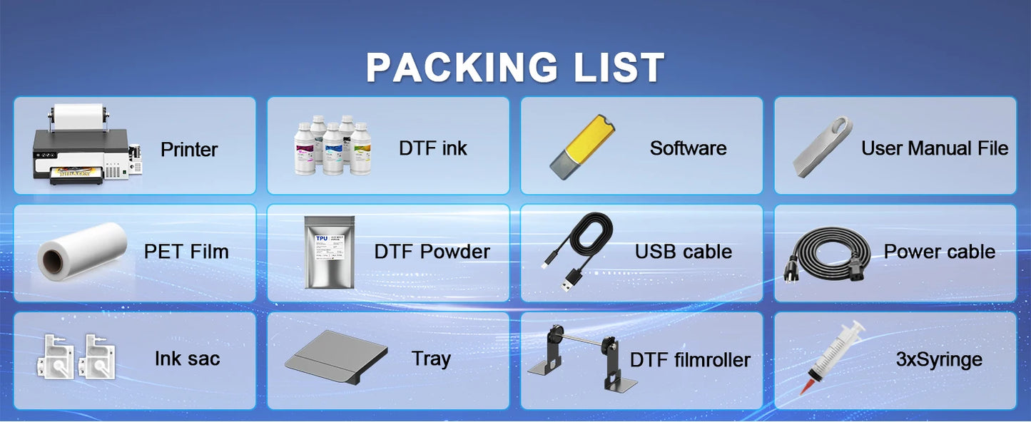 A4 A3 DTF Printer for Epson XP600 8.5/13inch impresora dtf Machine with DTF Oven Direct to Film DTF Printer for Clothes Tshirt