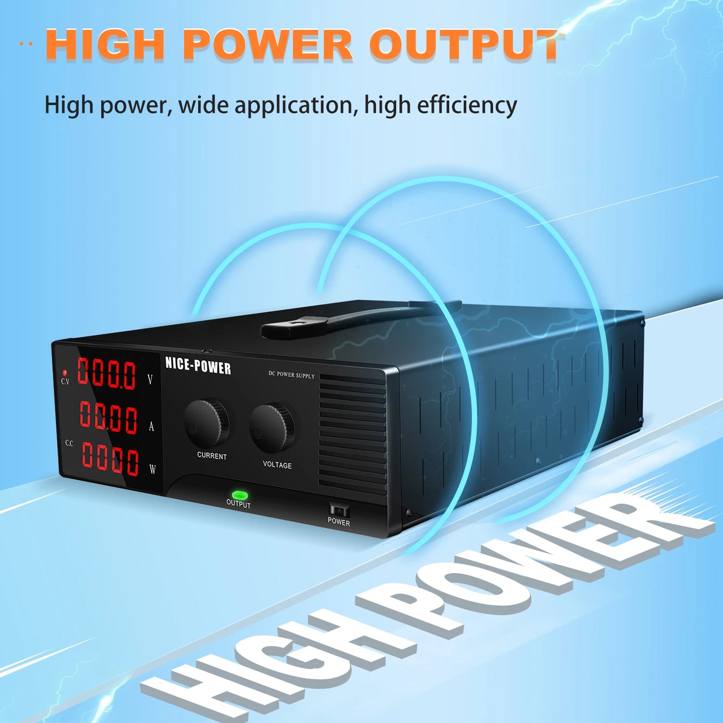 NICE-POWER 1200W 3000W DC Adjustable Power Supply Lab Bench Source 30V 60V 100V 200V 300V10A 30A 60A 80A 100A Voltage Regulator