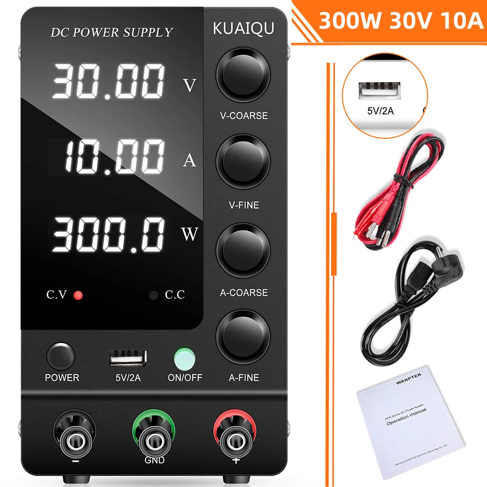 KUAIQU DC Laboratory Power Supply 30V 60V 120V Adjustable Voltage Regulator Bench Switching Power Supply Preset Current ON/OFF