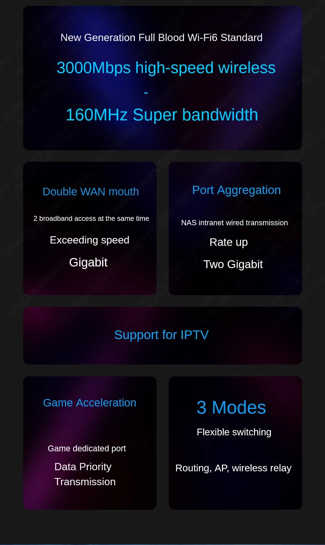 TP-LINK WIFI6 Dual Band AX3000 Wireless Router 2.5G&5G Mesh Networking AP Hotspot  Wifi Range Extender  Access Point
