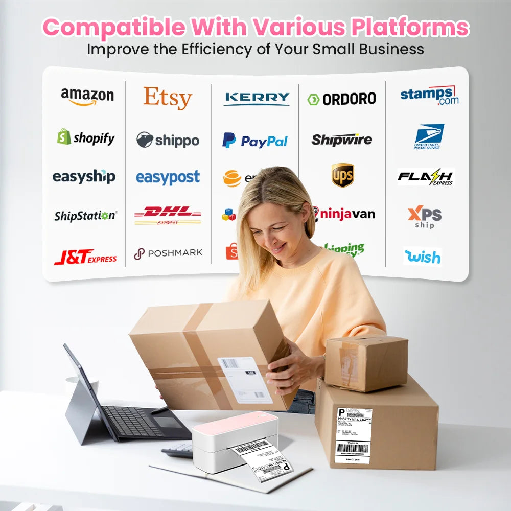 【Droshipping】Phomemo PM-241-BT Shipping Label Printer 4X6 Wireless Shipping Labels Printer for Small Business