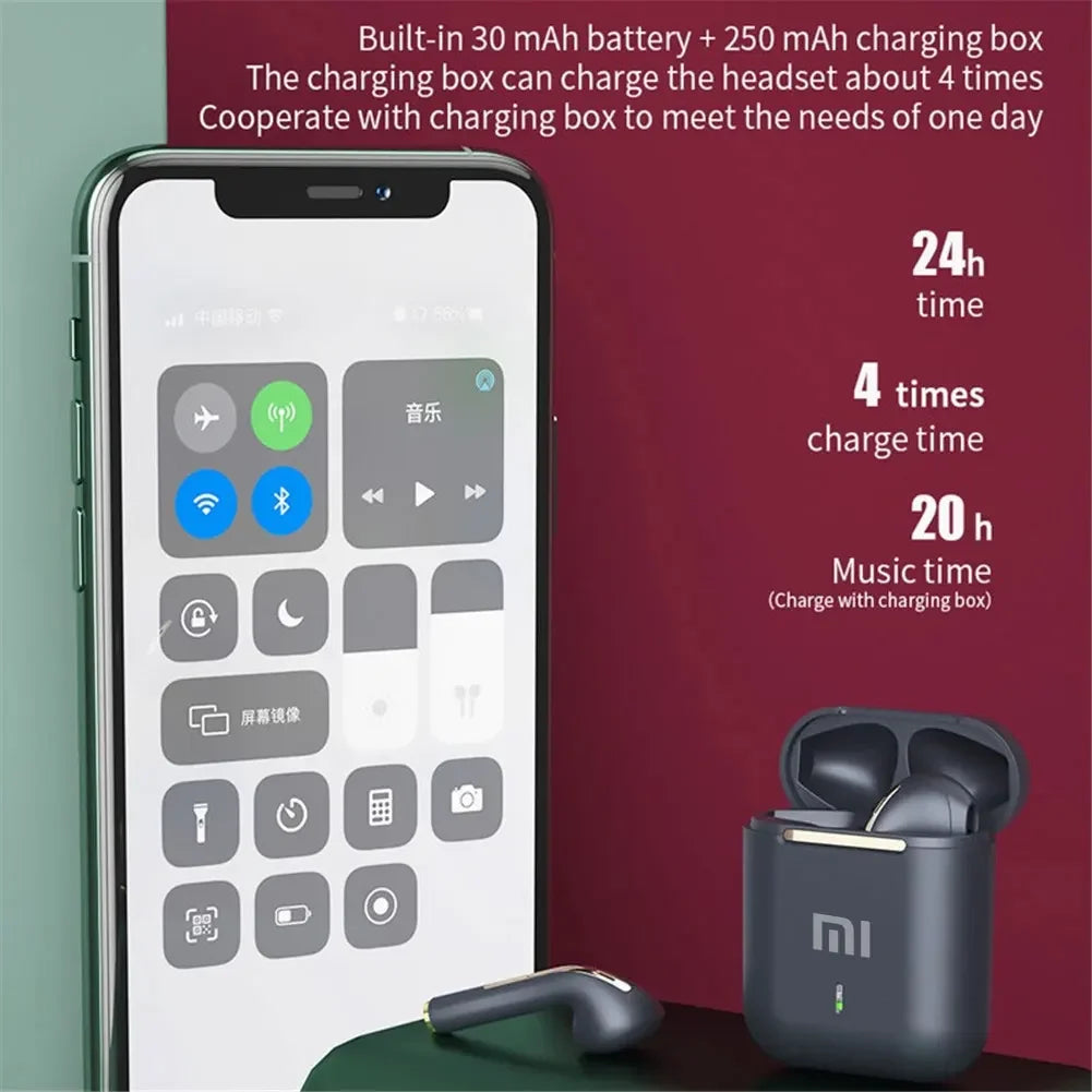 Xiaomi J18 Wireless Bluetooth Earphones HiFI In Ear Stereo Soundtrack Microphone Waterproof Touch Noise Reduction Earphones
