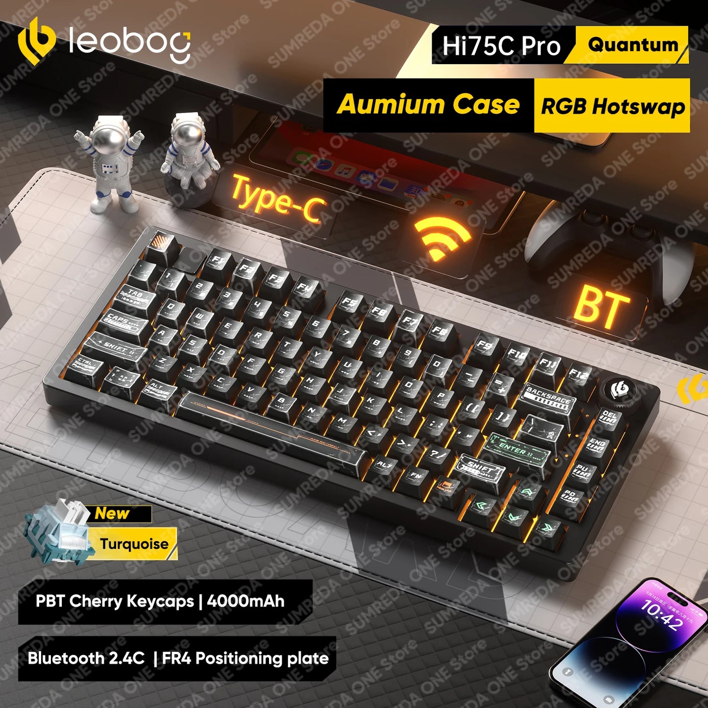 Leobog Hi75C Gaming Aluminum Wireless Mechanical Keyboard Kit Hi75 Hi75C Pro 81Keys Bluetooth 2.4G Wired  Hotswap Gamer Keyboard