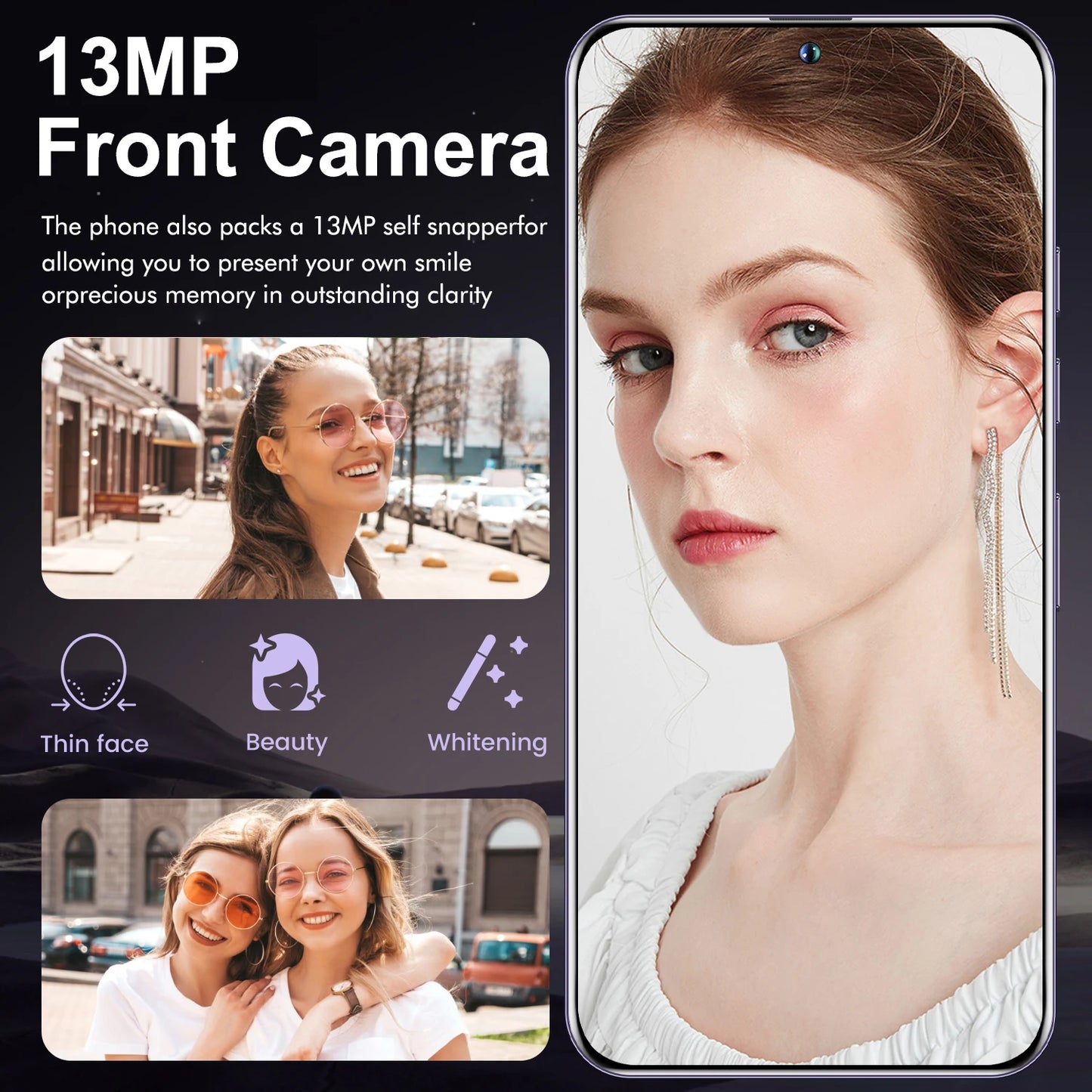 A73 Phone,Smartphone Android,6.8 inch,8GB RAM,256GB ROM,Dual SIM,Mobile phone,Google Play Store,13+32MP,6800mAh,Cellphones