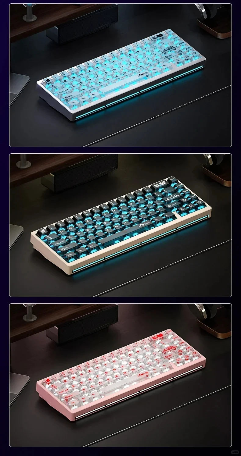 WEIKAV NUT65 Mechanical Keyboard Kits 68% Layout Aluminium Alloy Wireless Tri-Mode Custom Gaming Keyboard Kit PC E-Sports Gifts