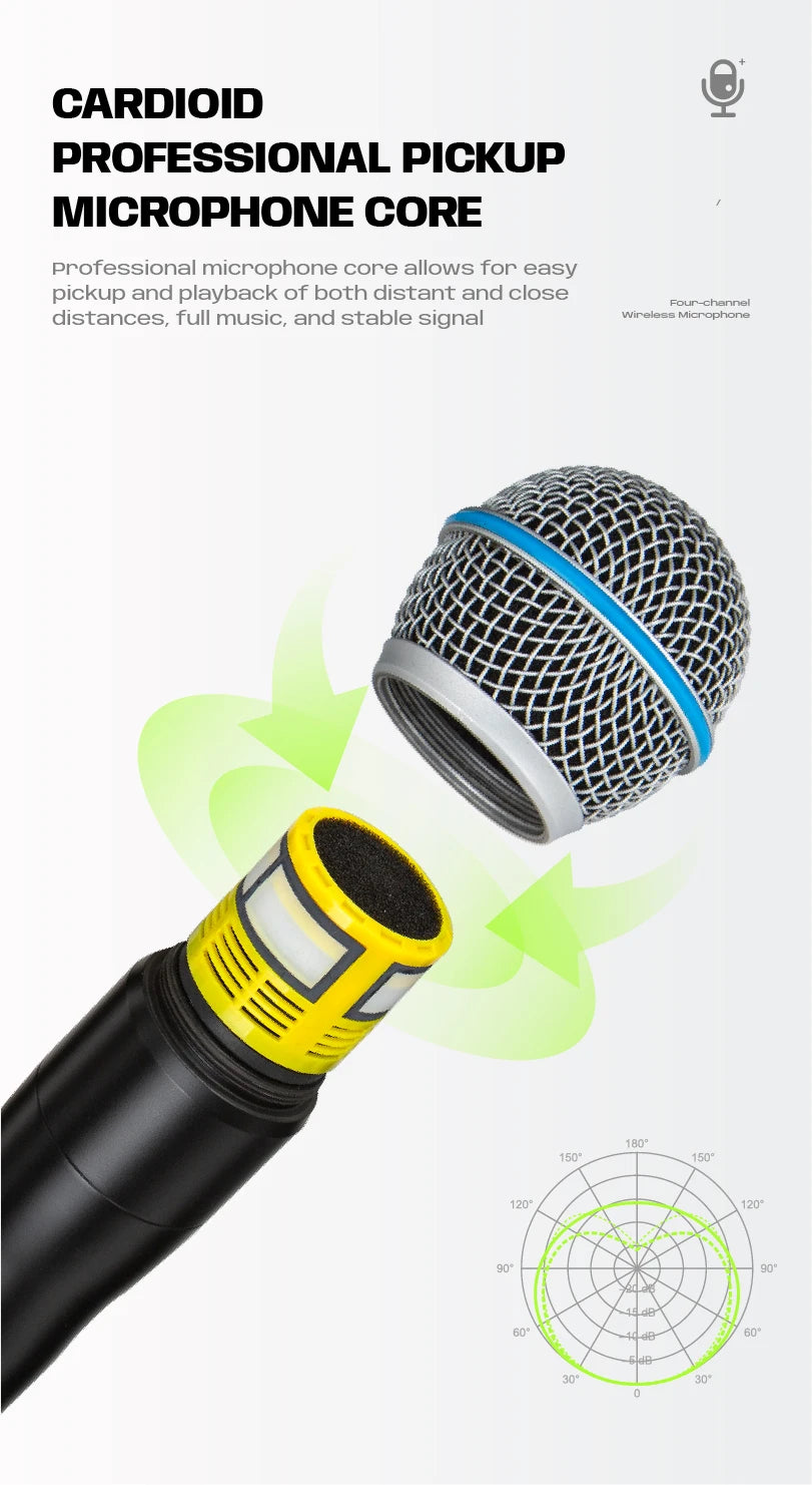 X-DUOMIC M300PRO true diversity one to four wireless microphone professional stage performance balanced reverb anti-howling