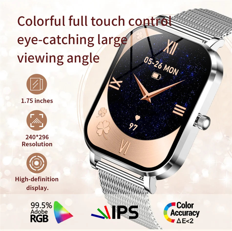 Xiaomi Fashion Women Smartwatch AMOLED HD Screen Heart Rate Blood Oxygen Monitoring BT Call Sports Smartwatch Woman