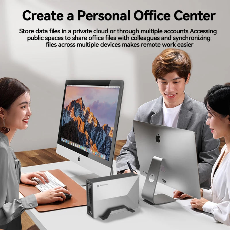 Yottamaster Nas Server Storage Private Cloud Nas Storage for Family HDD SSD Network Attached Storage Remote Access Backup Nas