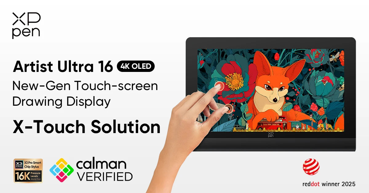 XPPen Artist Pro 16 (Gen 2) Graphics Tablet Monitor 16-inch Drawing Display 16K Pressure Levels 2.5K Resolution Windows Android