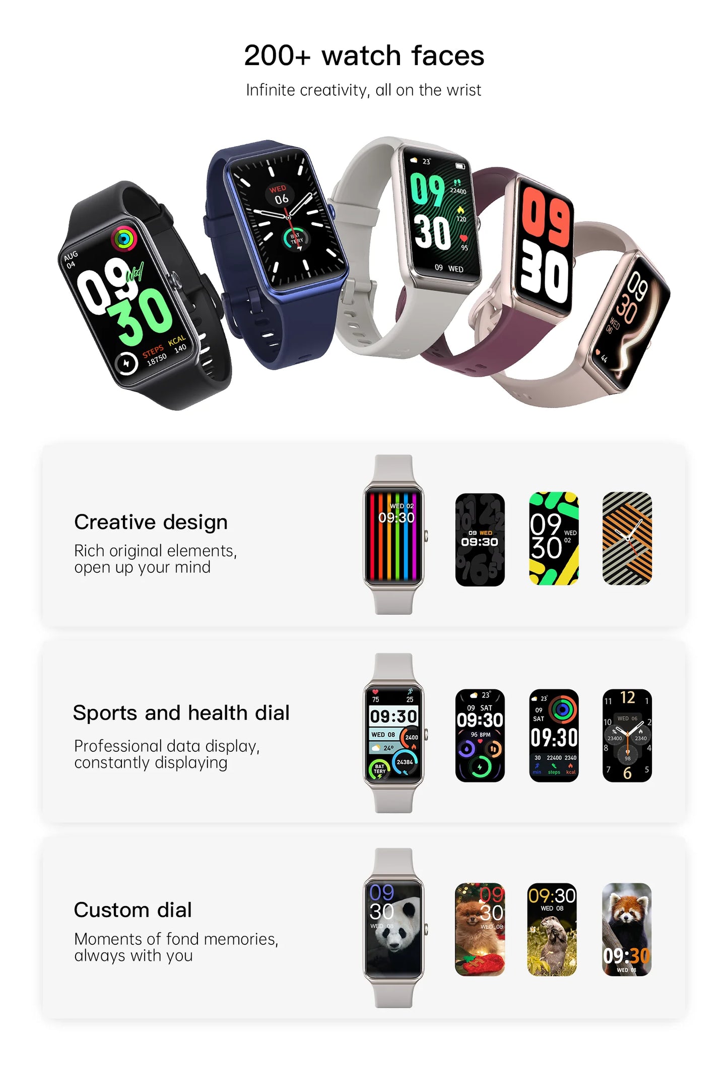 LIGE New 1.47” HD Smart Watch Women's Sports Fitness Bracelet Thermometer Health Monitor Waterproof Women Smartwatch for Xiaomi