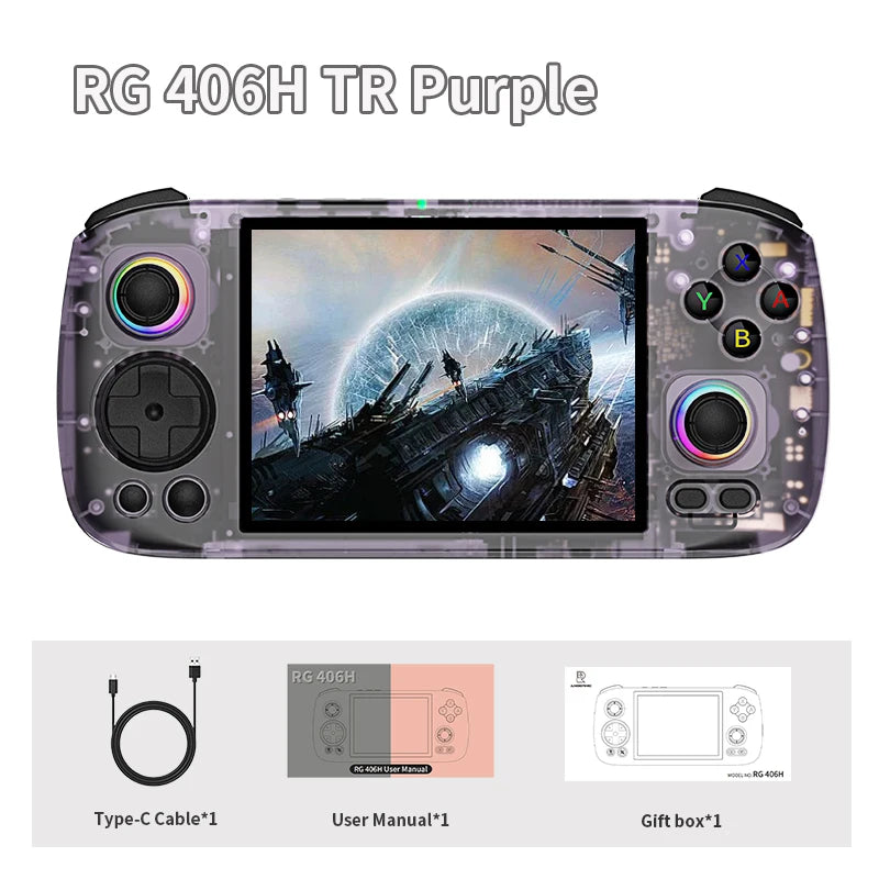 ANBERNIC RG406H RG 406H Handheld Game Console 4inch IPS Multi-touch Screen Retro Video Games Players Support 5G WIFI FOTA Update