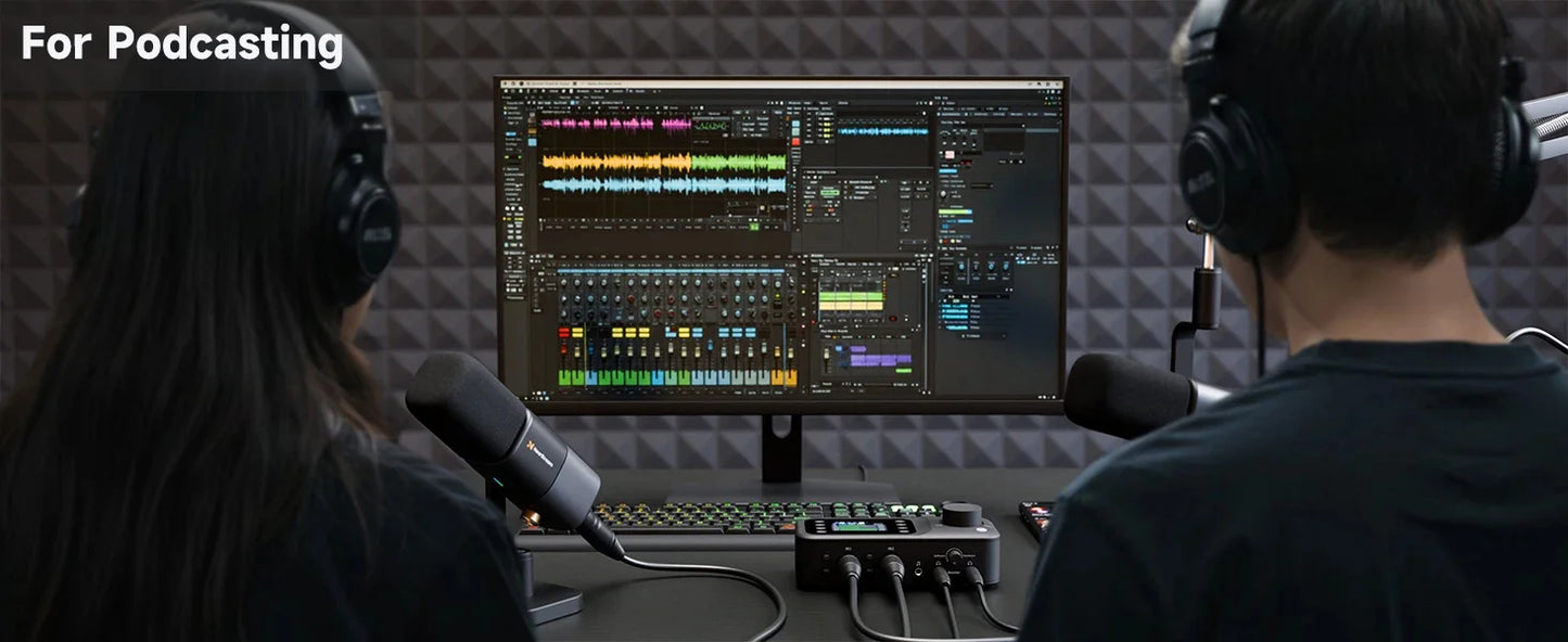 NearStream Dynamic XLR USB Mic Desktop Professional Microphone Plug-and-Play for Gaming Studio Streaming Podcast Recording pc