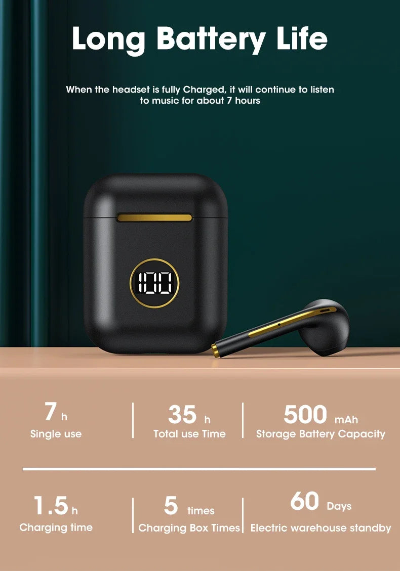 j18 NEW Upgrade Bluetooth 5.1 Earphone Wireless Headphone Stereo Earbuds Headset With Charging Box Microphone For xiaomi iphone