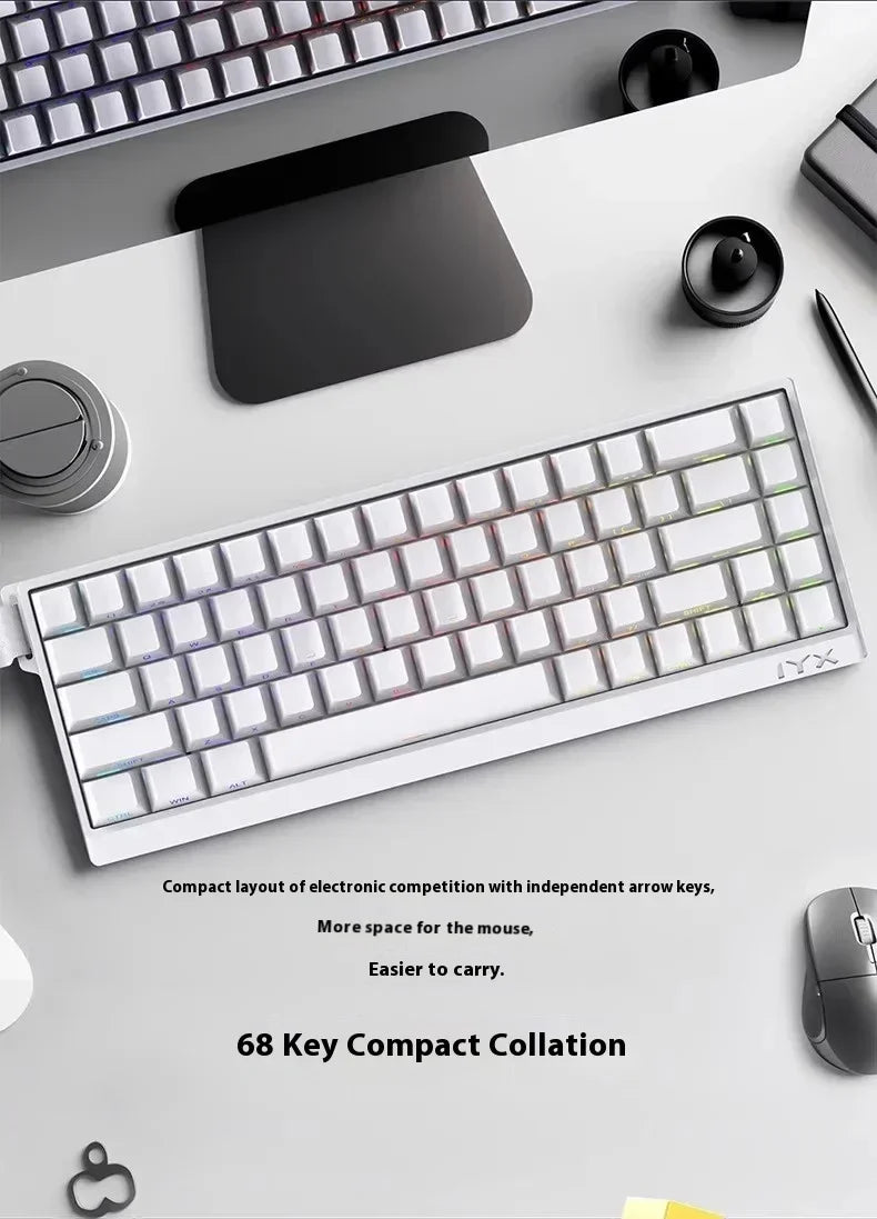 IYX MU68 Pro Mechanical Keyboard Magnetic Switch 8k RT0.04 RGB Backlit Hot Swap E-sports Gamer Keyboard Wired Aluminium Alloy