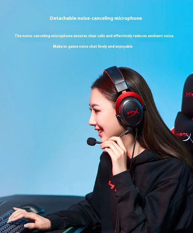 HyperX Cloud 2 II Gaming Headset Hi-Fi 7.1 Surround Sound Detachable 8 Microphone With USB sound card