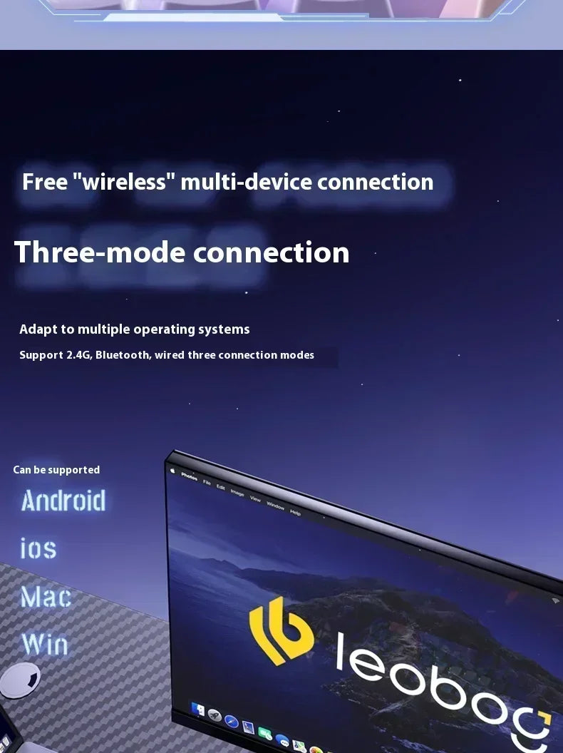 LEOBOG Hi86 Mechanical Keyboard Three-mode Aluminum Alloy Hot-Swap RGB Light Gasket Game Keyboard Customized Esports Accessories