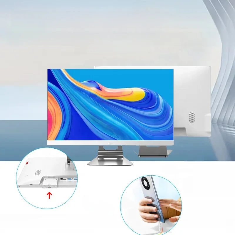 27 Inch All-in-One PC Core I7 10750H 16GB RAM 512GB SSD OEM AIO Desktop Computer Monoblock All In One PC With UPS Battery