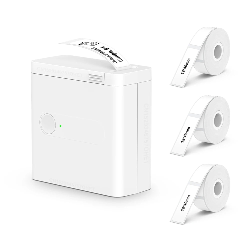 Portable Mini Label Printer D12 Bluetooth Inkless Thermal Printer Connect Phone Edit Printing Self Adhesive Sticker Labeller